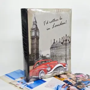 Фотоальбом Gedeon London Classic 200 фото 10x15 см — дизайн с Биг-Беном и красным ретро-автомобилем